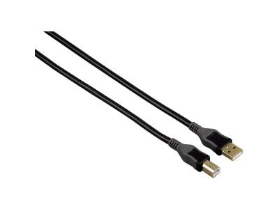 Câble USB 2.0, fiche USB A mâle - fiche USB B mâle, blindé, noir, 5,00m