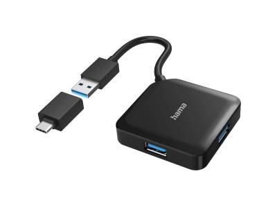 USB-Hub 4-Port USB 3.2 GEN1 5 GBIT/s w/ USB-C-Adapter