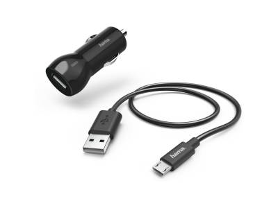 Car Charger Set Micro-USB 2.4A Black