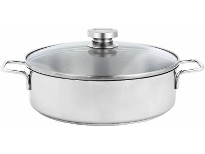 Apollo - casserole basse avec couvercle en verre 24 cm