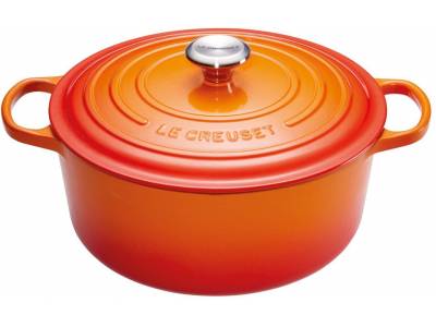 Gietijzeren Ronde cocotte 20cm 2,4L Oranjerood