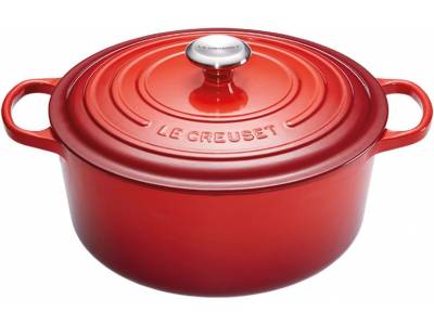 Gietijzeren Ronde cocotte 34cm 12L kersenrood