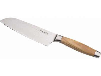 Couteau Santoku avec manche en bois d'olivier 18cm Bois