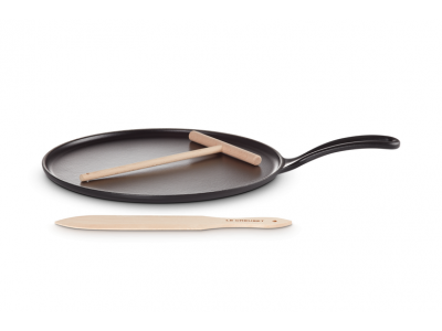 Pannenkoekenpan in Geëmailleerd Gietijzer 27cm Mat Zwart