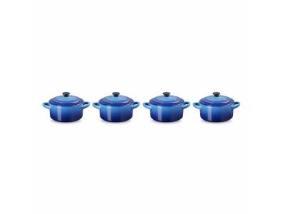 Mini Casseroles Set de 4 en Grès Azur 10cm 0.2l