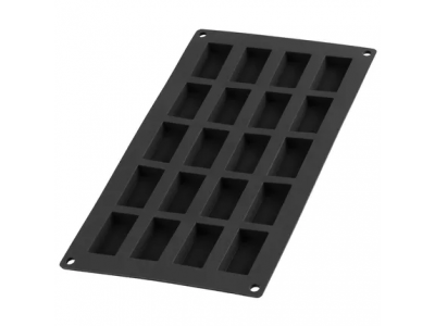 Bakvorm uit silicone voor 20 financiers zwart 8.5x4.3x1.2cm