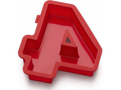 Bakvorm uit silicone rood nummer 4 31.4x27.7x4cm