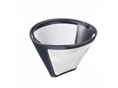 Permanente filter voor koffiezet uit kunststof en rvs zwart 11.2x11.9x8.3cm