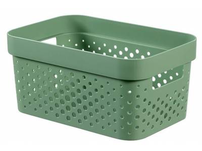 Infinity Recycled Box 4,5l Dots Groen 26x17,5xh12,3cm