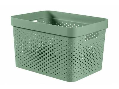 Infinity Recycled Box 17l Dots Groen 35.5x26.2xh21.9cm