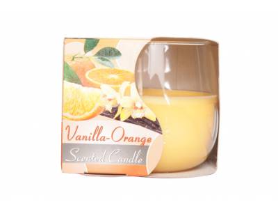 Ct Geurkaars Glas Vanille-oranje 24u D8xh7cm