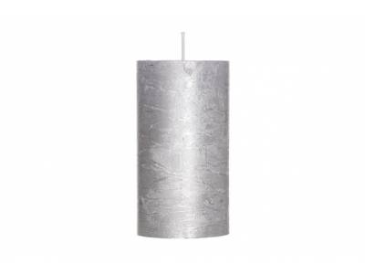 Rustic Cylinderkaars Metallic Zilver 13 D7xh13cm