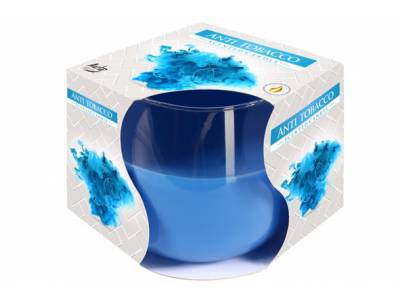 Ct Geurkaars Glas Anti Tobacco Blauw D8xh7cm