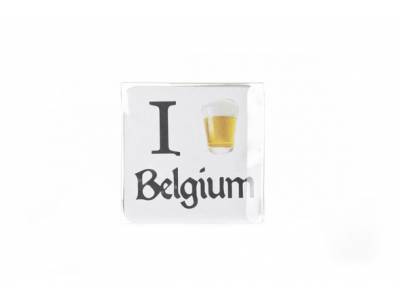 Glasonderzetter Belgium  S4 Wit 10x10x0.3cm
