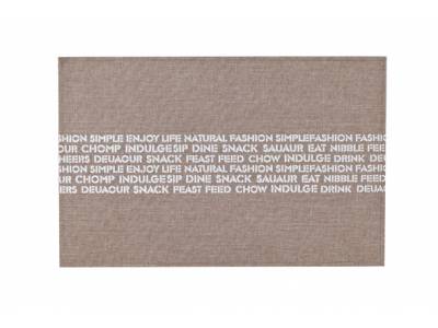 Placemat Poly-lin Brun-print Texte Blanc 45x30cm