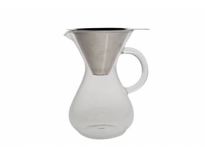 Koffiekan Glas - Filter Rvs - Medium 500 12x18.8cm