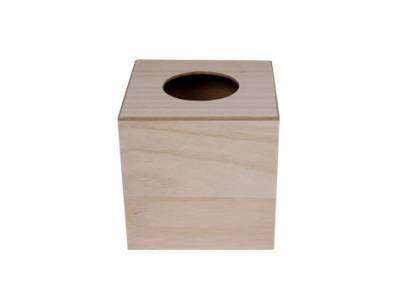 Zakdoekdoos Pln Hout 13x13x13cm 