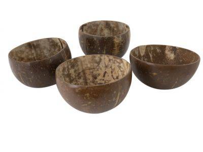 Coconut Bowl Set4 Bruin 20-25cl D8.5xh6cm -  Polished
