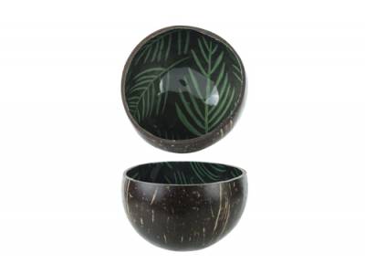 Coconut Bowl Bruin-zwart Groen 35-50cl Polished