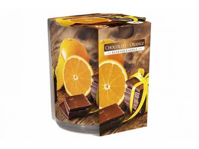 Ct Geurkaars Glas Chocolate - Orange  22u D7xh8cm