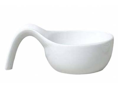 Coupelle Forme Cuiller Bl.23.5x15x9.5cm Porcelaine