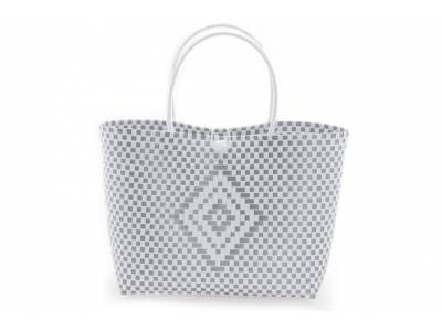 Tas Trendy Wit Zilver 36x15xh50cm 