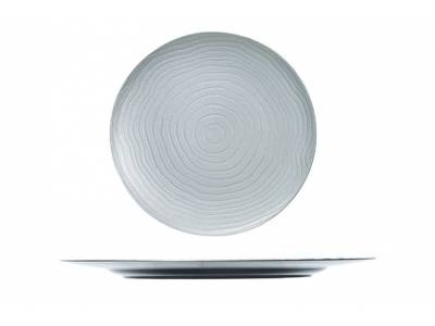 Bord Curly Zilver Rond 33x33xh2cm Kunststof