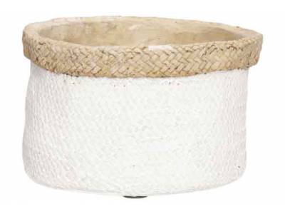 CACHEPOT ASS2 NATURAL-WHITE BLANC 20X19,