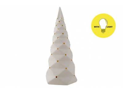 Kerstboom Folded Wit 10.5x10.5x26cm Pors Elein Excl. 2xaa Batt.