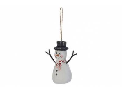 Hanger Snowman Hat And Scarf Wit 9x4xh10 Cm Hout