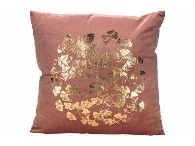 Coussin Gingoleaf Rose 45x45xh12cm Velou Rs