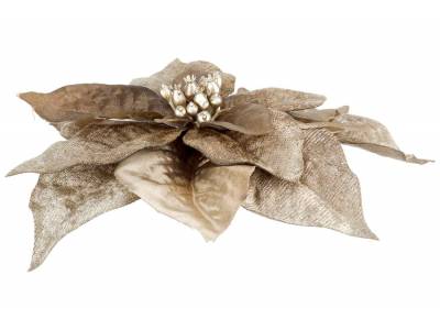Clip Poinsettia Taupe 18x18xh4cm Kunstst Of