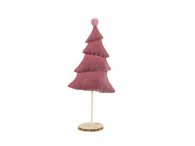 Kerstboom Ponpon Roze 20x9xh44cm Textiel 