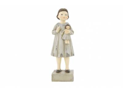 Figuur Girl With Doll Creme 9,5x8,2xh28c M Resin