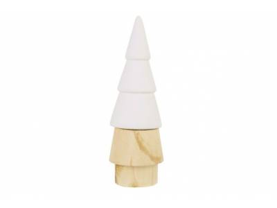 Kerstboom Top Colored Wit 7,5x7,5xh22,5c M Rond Hout