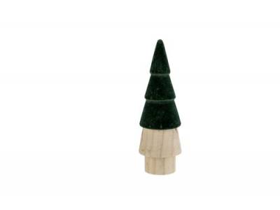 Kerstboom Top Colored Donkergroen 7,5x7, 5xh22,5cm Rond Hout