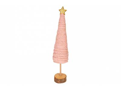 Kerstboom Wool Roze Natuur 9x9xh47cm Ho Ut