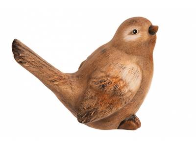 Vogel Oscar Bruin 19,5x12xh15,5cm Andere  Keramiek