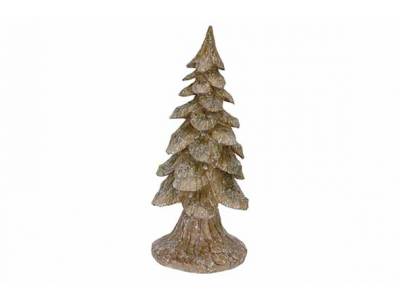 Kerstboom Snow Bruin 9x9xh23cm Langwerpi G Polyresin