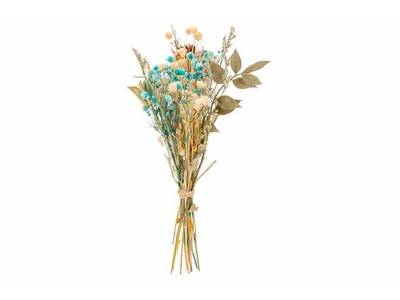 Boeket Dried Flowers Wit Blauw H20cm 
