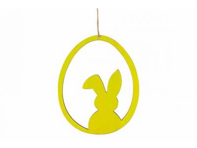 Ei  Hanger Open Rabbit Groen 16x,3xh20cm  Ovaal Hout