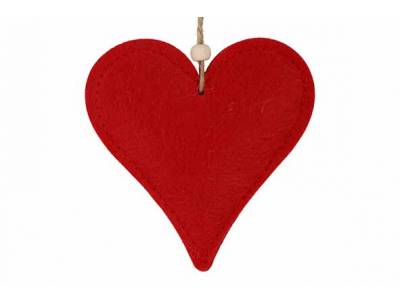 Hanger Heart Rood 11,5x1xh12cm Vilt 