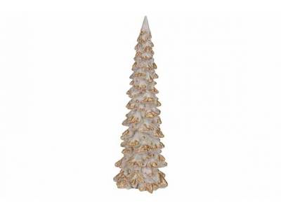 Kerstboom Gold Wit 8x8xh25cm Polyresin 