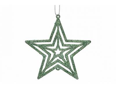 Hanger Star Glitter Groen 10xh10cm Kunst Stof