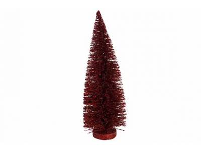 Kerstboom Glitter Bordeaux 10x10xh26cm K Unststof