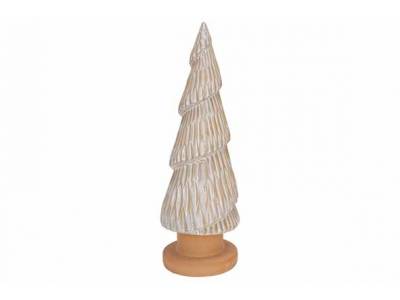 Kerstboom Glazed-tc Beige 10,1x10,1xh30, 4cm Langwerpig Aardewerk
