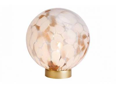 Lamp Melted Led Excl.3xaa Batt. Beige 20 X20xh24cm Rond Glas