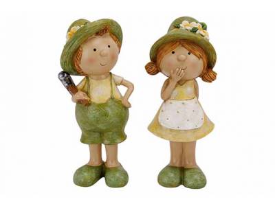 Kind Ass2 Boy-girl Flower Hat Groen - Wi T  9,5x7xh21cm Langwerpig Polyresin