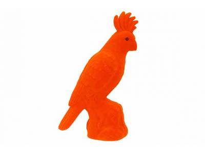 Papegaai Flocked Oranje 14x9xh24cm Kunst Stof