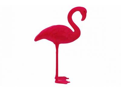 Flamingo Flocked Fuchsia 21x7xh28cm Kuns Tstof